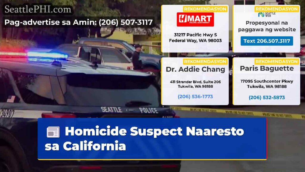 Homicide Suspect Naaresto sa California
