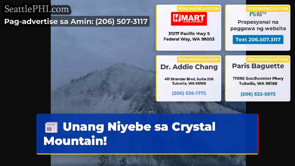 Unang Niyebe sa Crystal Mountain!