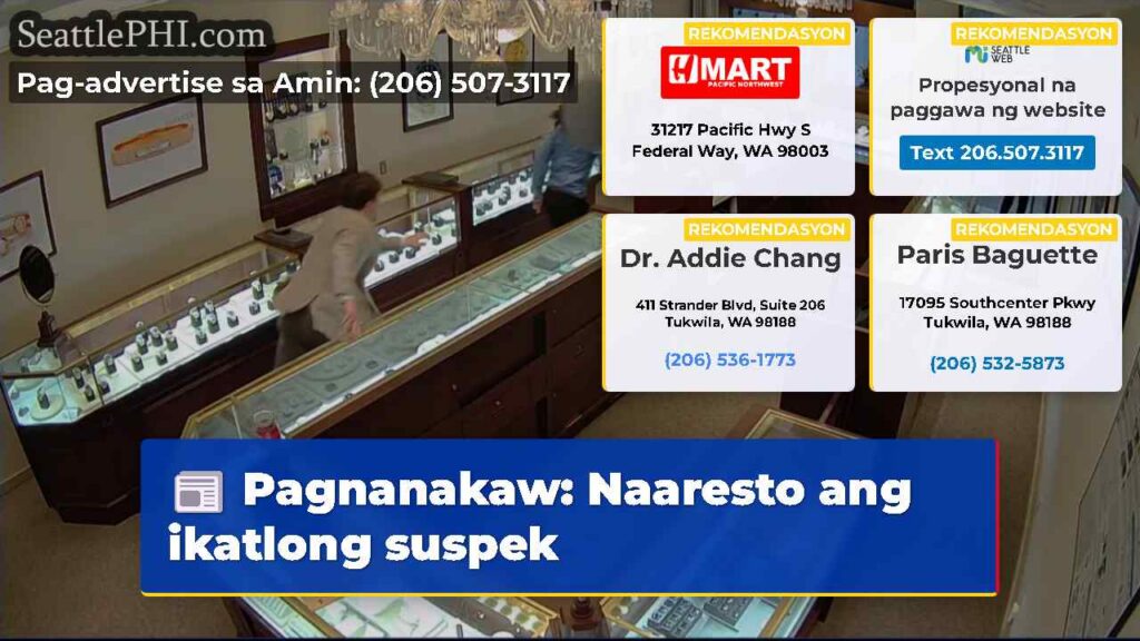 Pagnanakaw: Naaresto ang ikatlong suspek