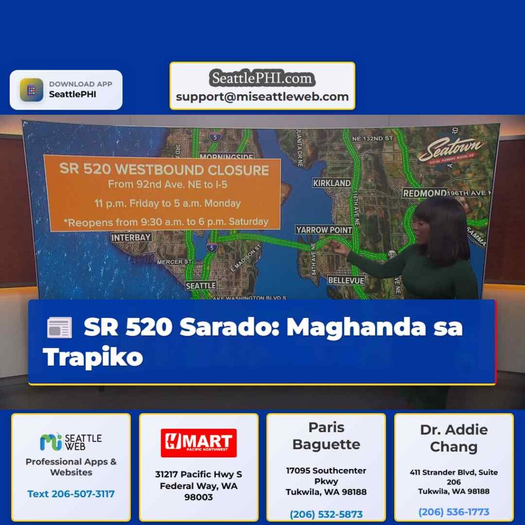 SR 520 Sarado: Maghanda sa Trapiko