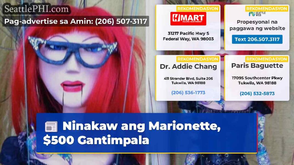 Ninakaw ang Marionette, $500 Gantimpala