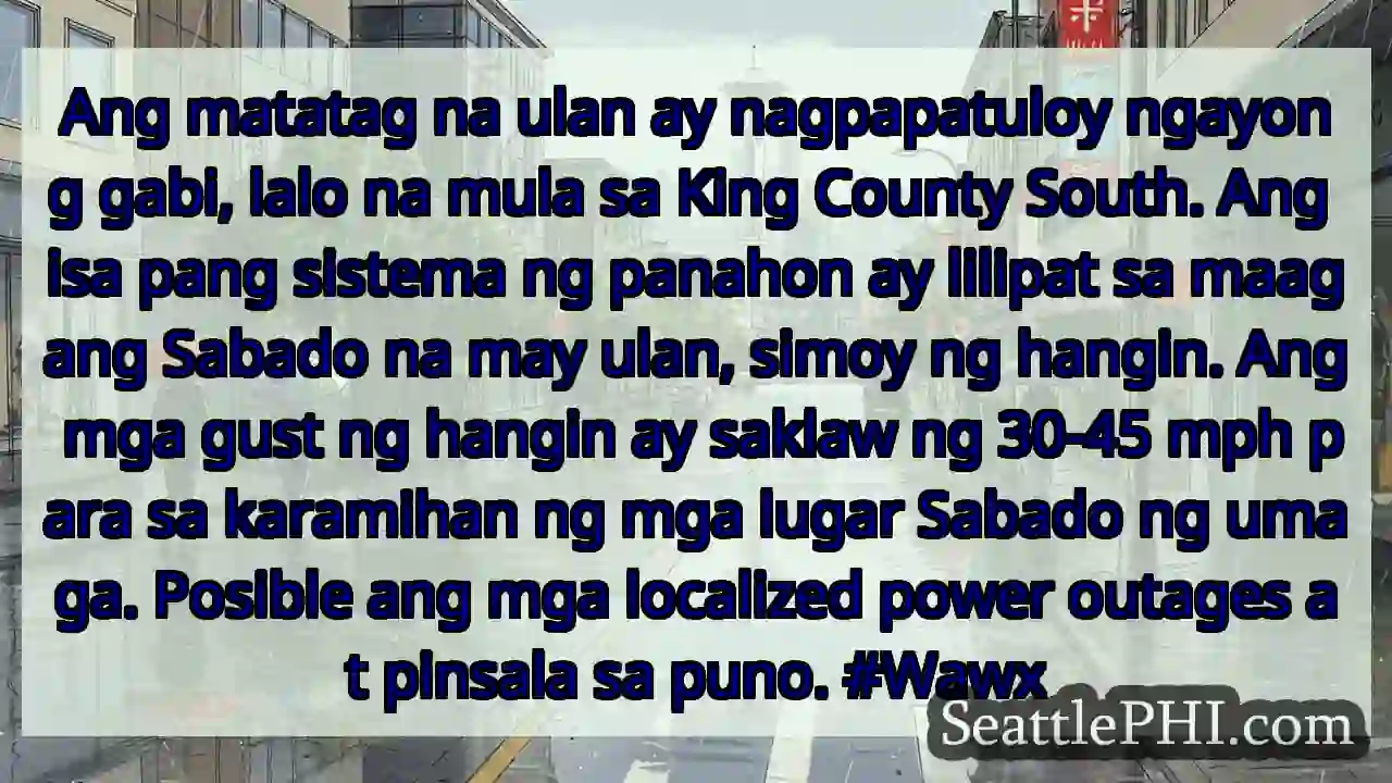 Ang matatag na ulan ay nagpapatuloy ngayong gabi,