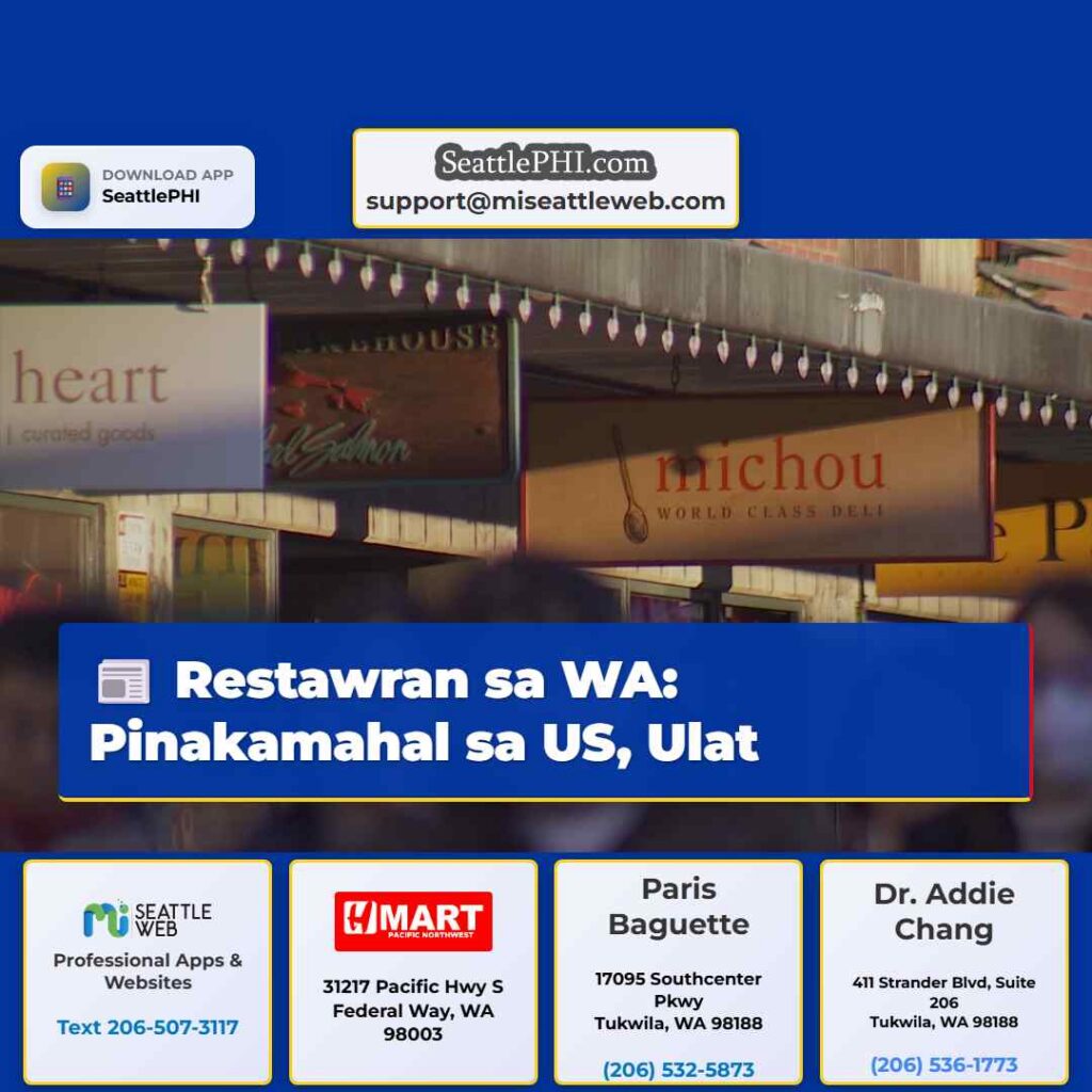 Restawran sa WA: Pinakamahal sa US, Ulat