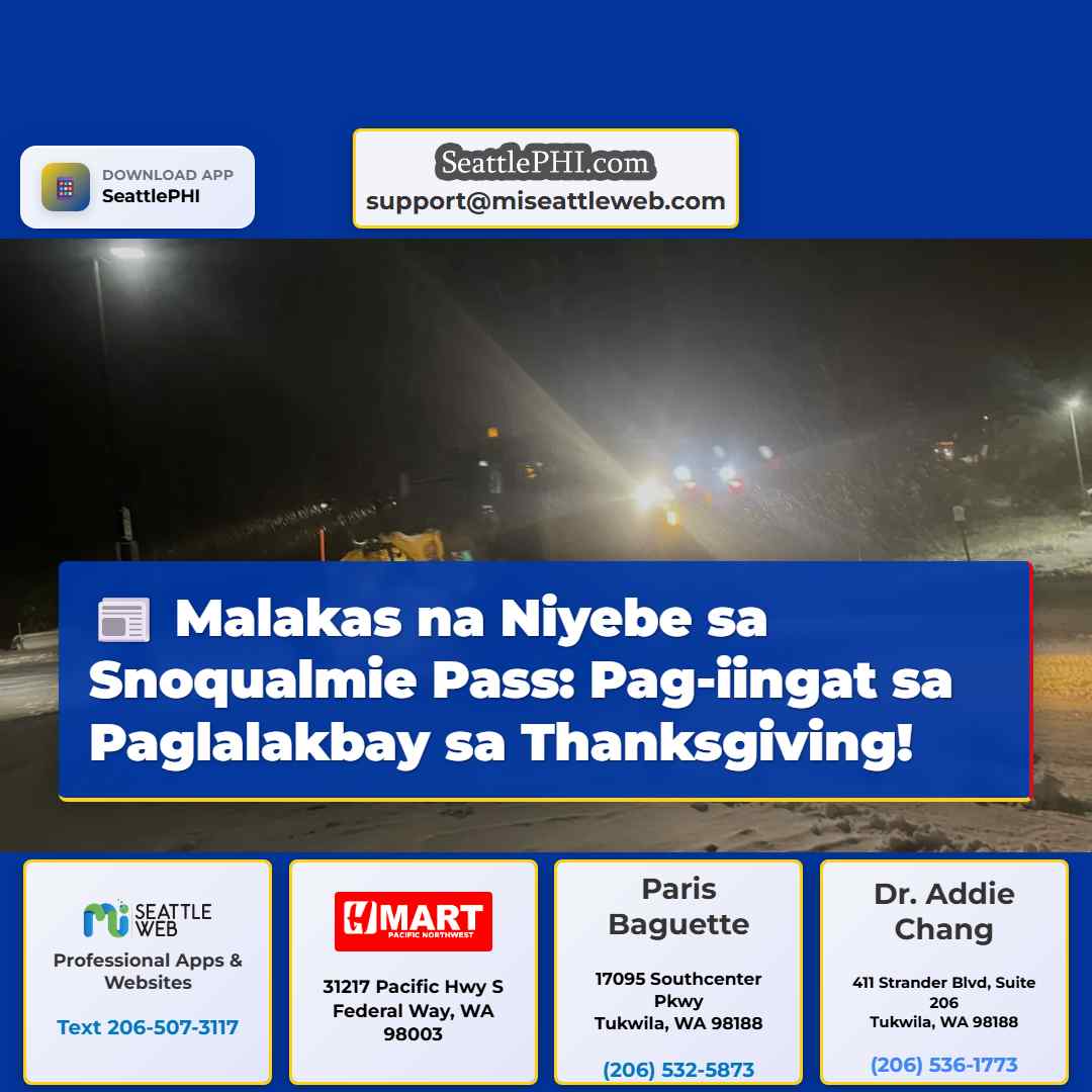 Malakas na Niyebe sa Snoqualmie Pass: Pag-iingat