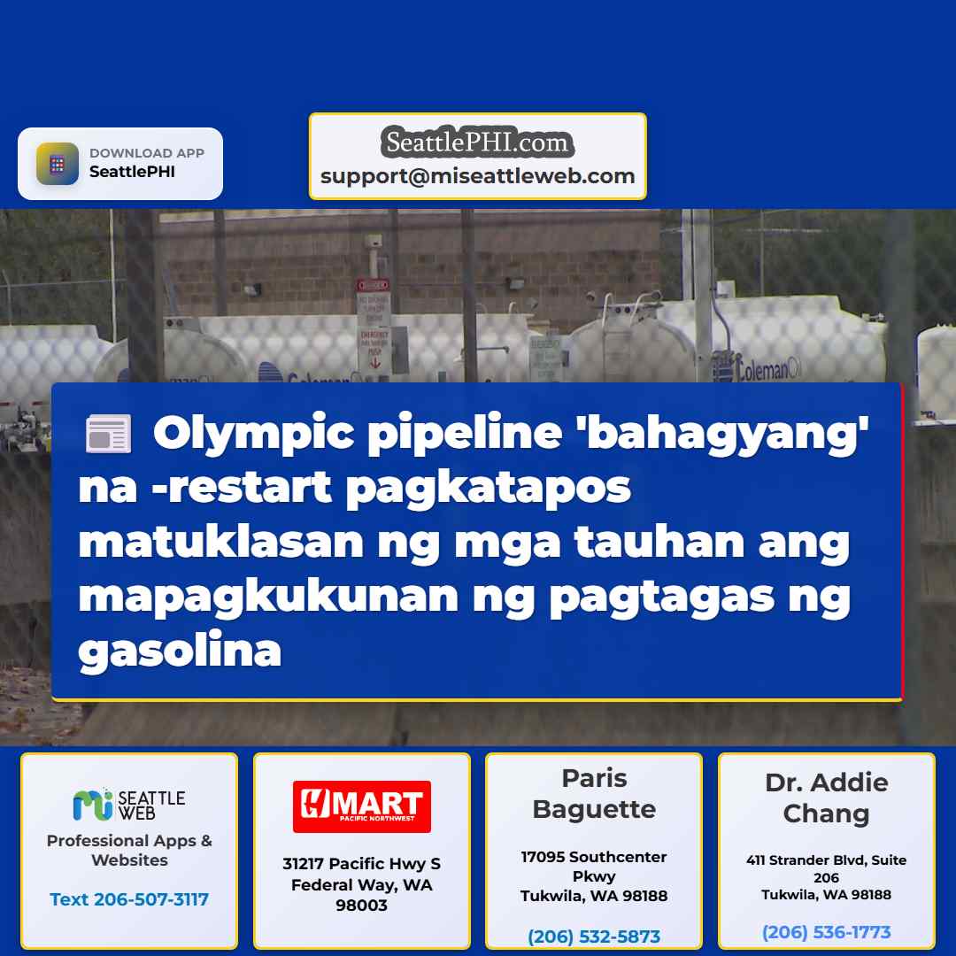 Olympic pipeline 'bahagyang' na -restart