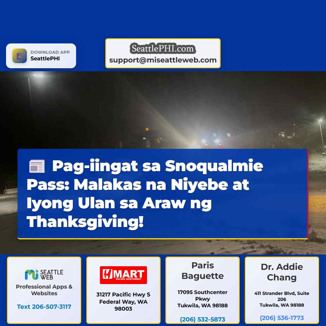 Pag-iingat sa Snoqualmie Pass: Malakas na Niyebe