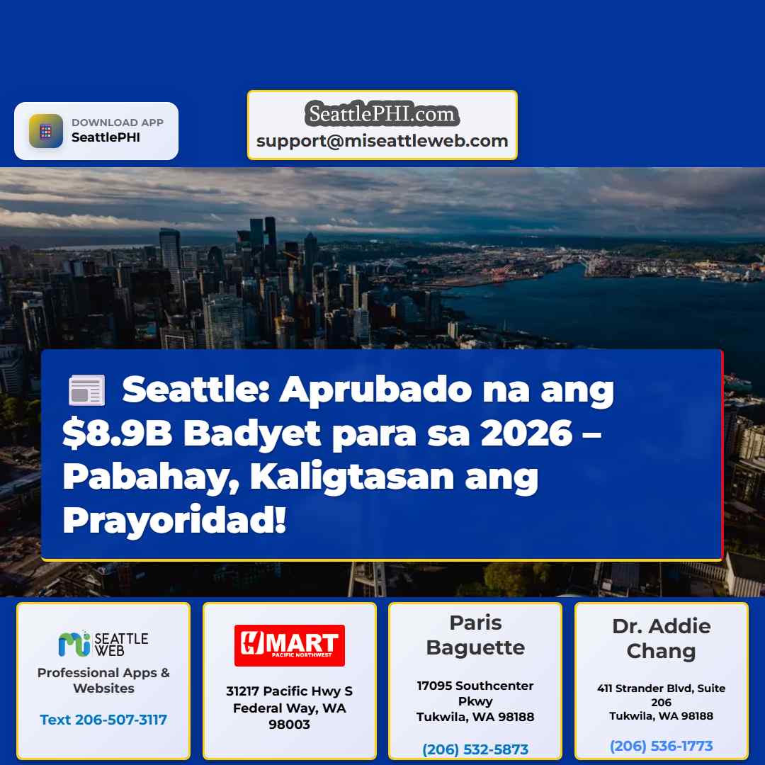 Seattle: Aprubado na ang $8.9B Badyet para sa