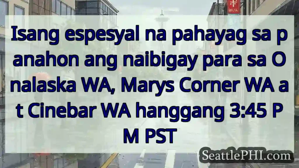 Isang espesyal na pahayag sa panahon ang naibigay