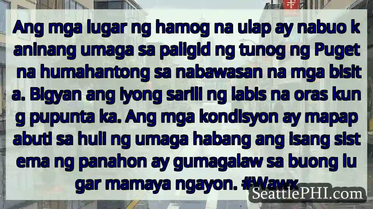 Ang mga lugar ng hamog na ulap ay nabuo kaninang