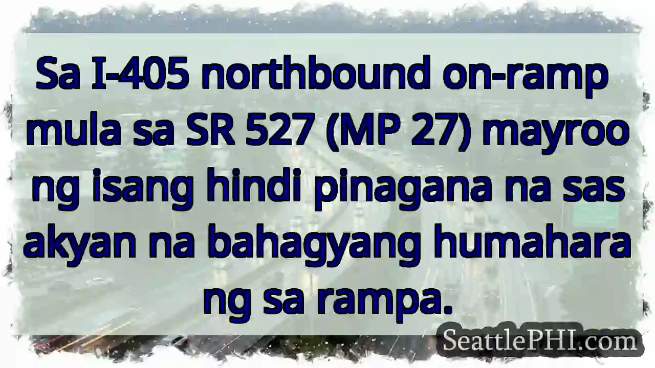 Sa I-405 northbound on-ramp mula sa SR 527 (MP