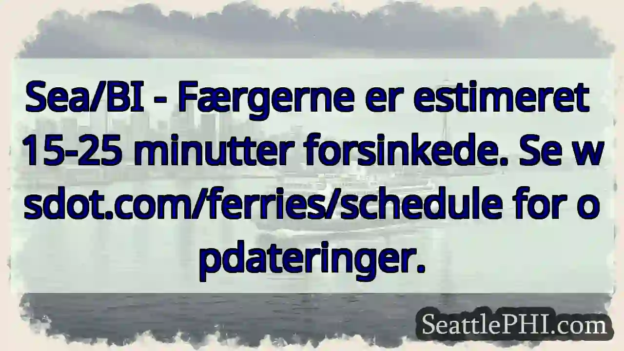 Færger forsinkede 15-25 min. Tjek