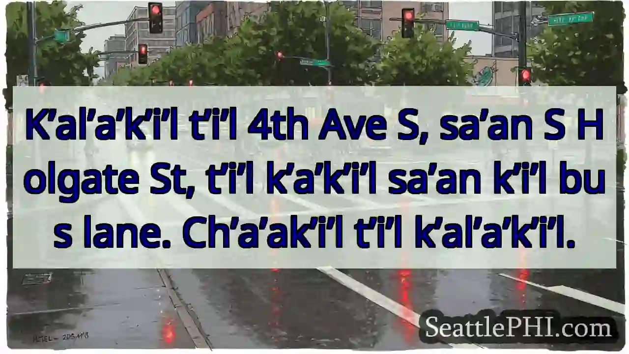 4th Ave S, Holgate St. Bus lane.