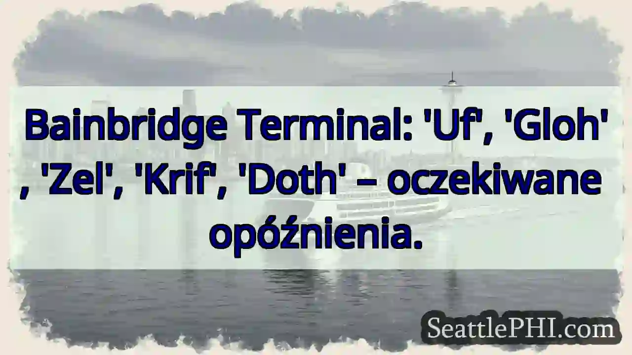 Bainbridge: 'Uf', 'Gloh', 'Zel' - opóźnienia!