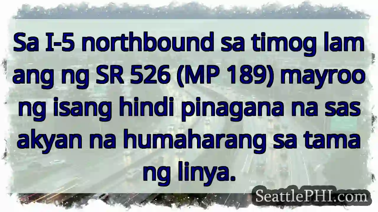 Sa I-5 northbound sa timog lamang ng SR 526 (MP