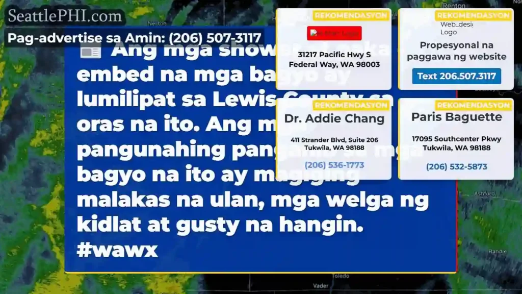 Ang mga shower at naka -embed na mga bagyo ay