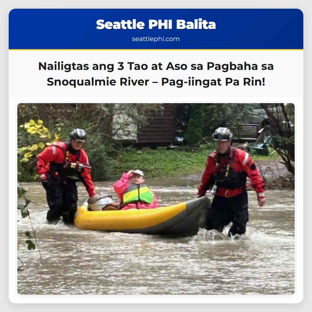 Nailigtas ang 3 Tao at Aso sa Pagbaha sa