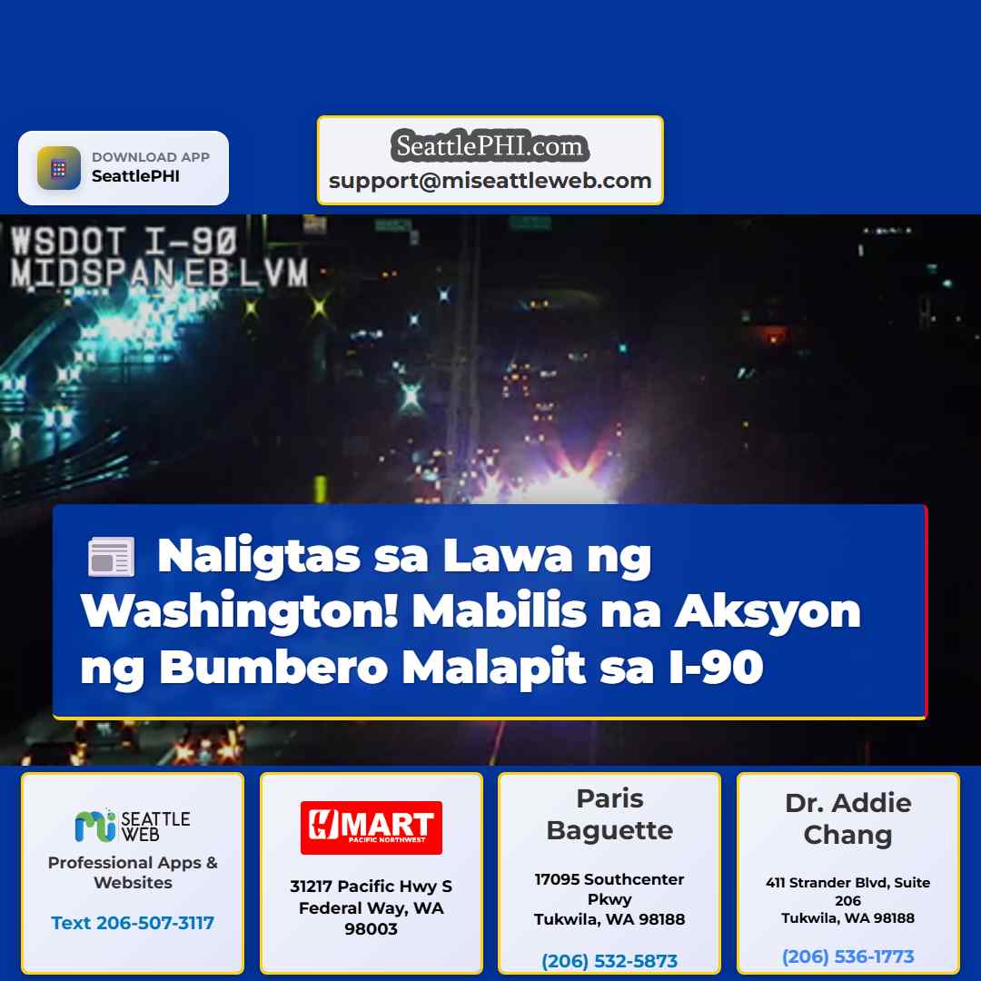 Naligtas ang Tao sa Lawa ng Washington Malapit sa I-90 Mabilis na Aksyon ng Bumbero