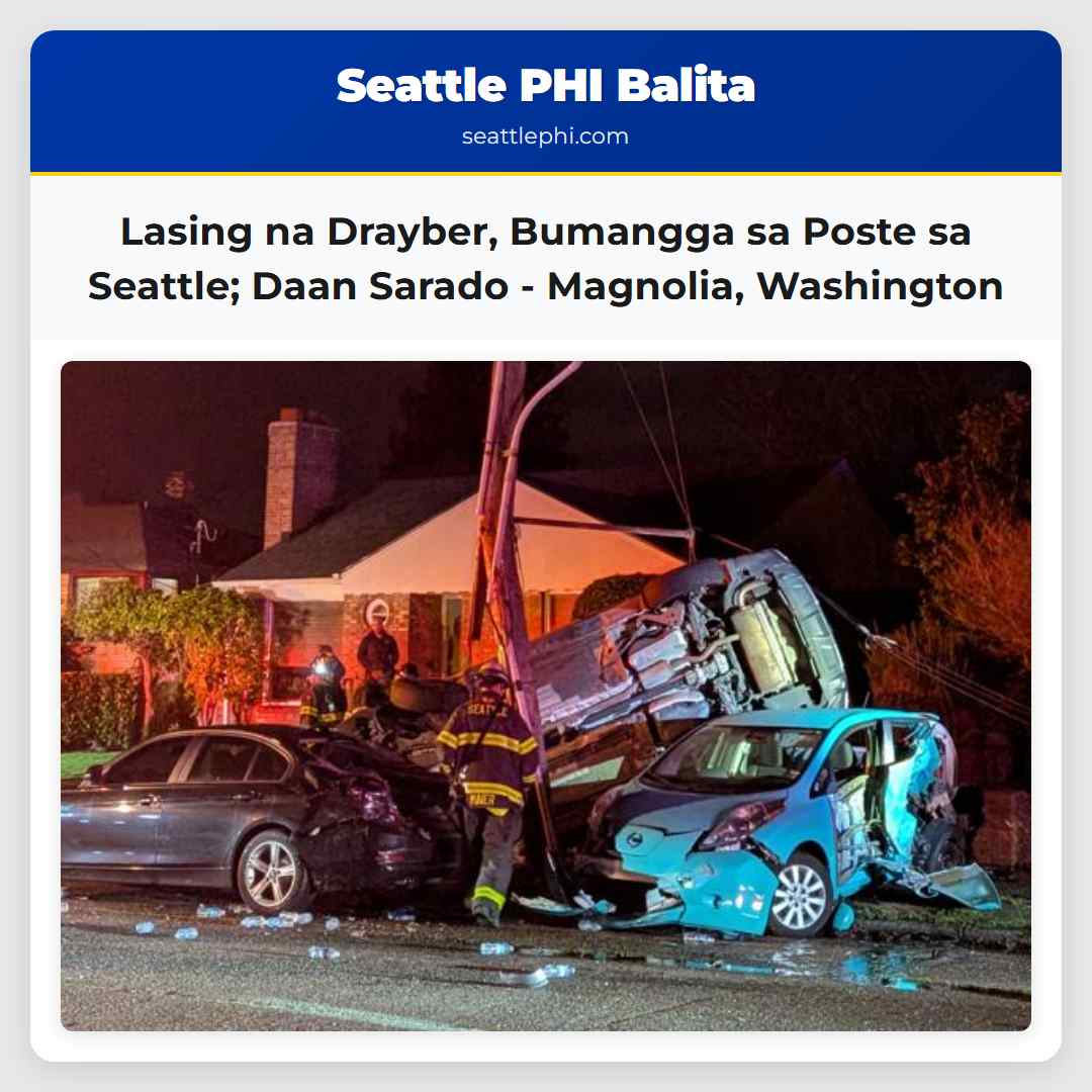 Lasing na Drayber, Bumangga sa Poste sa Seattle;