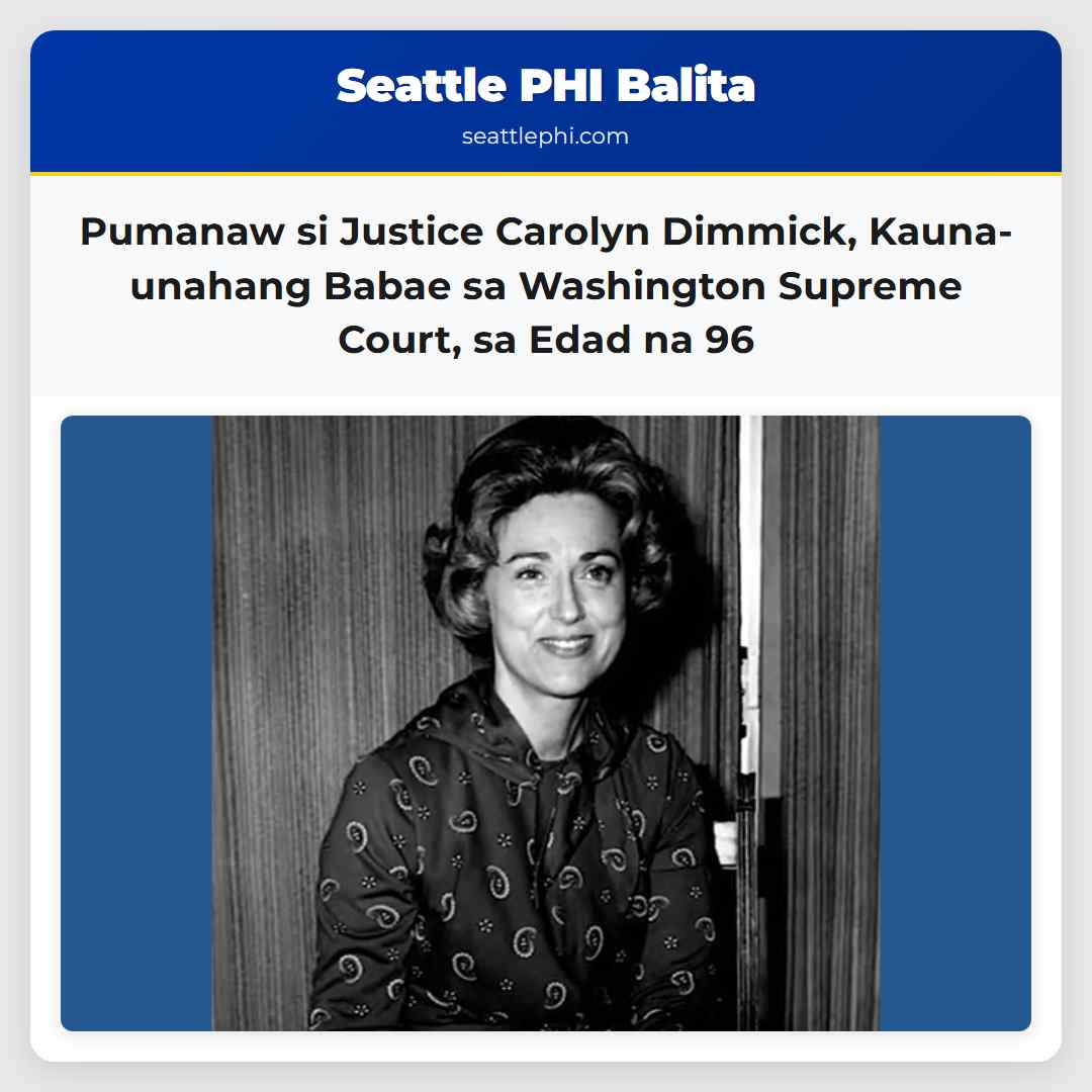 Pumanaw si Justice Carolyn Dimmick, Kauna-unahang