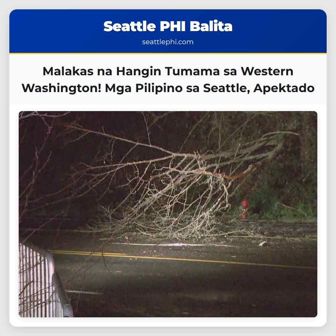 Malakas na Hangin Tumama sa Western Washington!