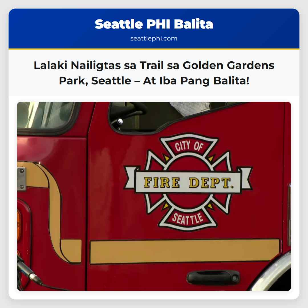 Lalaki Nailigtas sa Trail sa Golden Gardens Park,