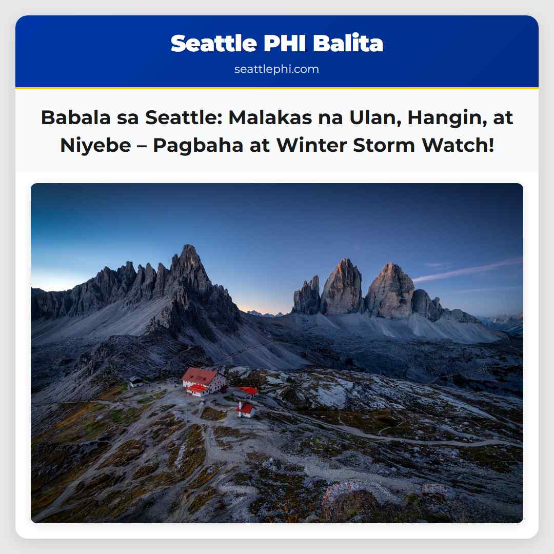 Babala sa Seattle: Malakas na Ulan, Hangin, at