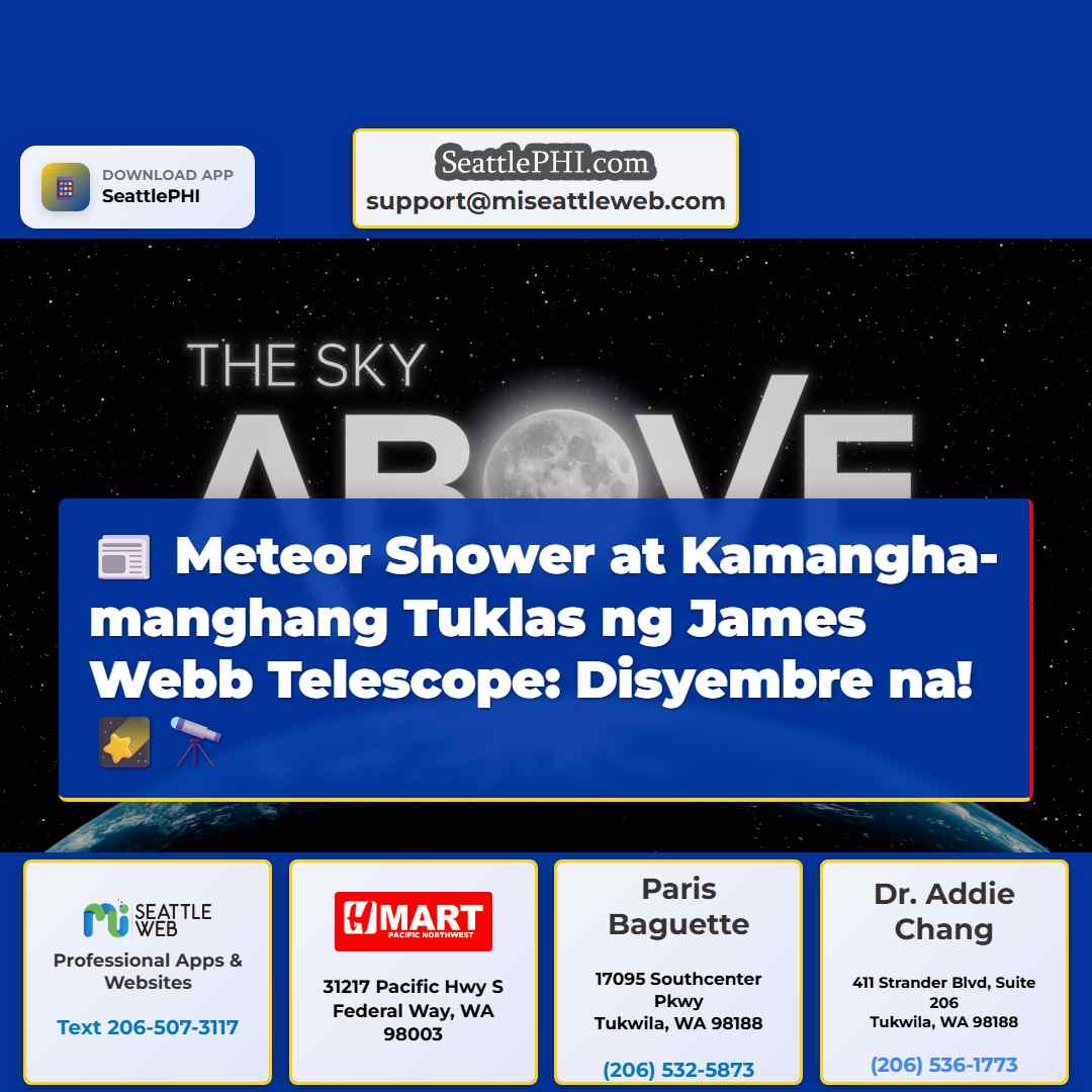 Pasko ng Disyembre Asahan ang Magandang Meteor Shower ng Geminids at Kamangha-manghang Tuklas mula sa James Webb Telescope!
