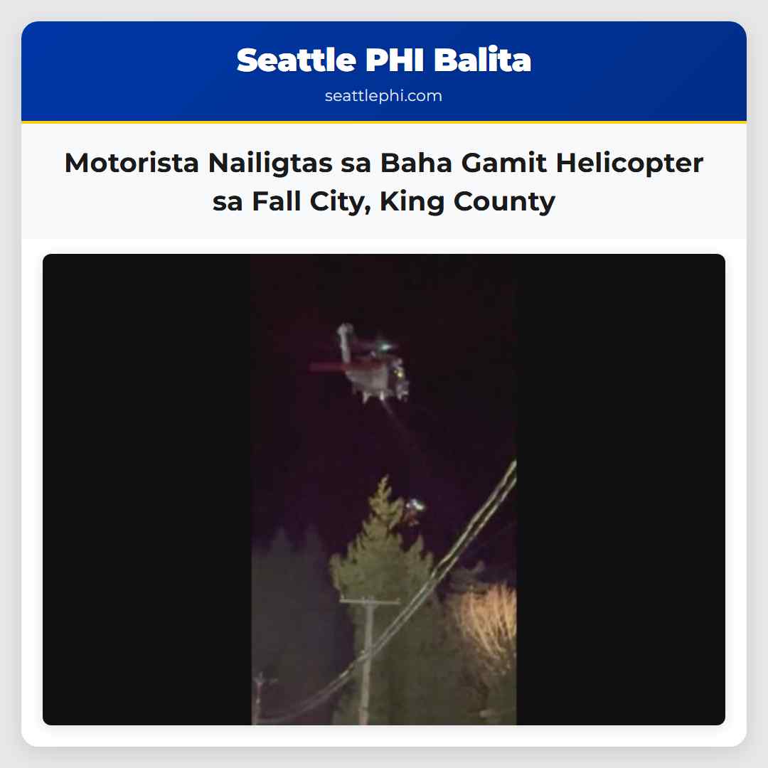 Motorista Nailigtas sa Baha Gamit Helicopter sa