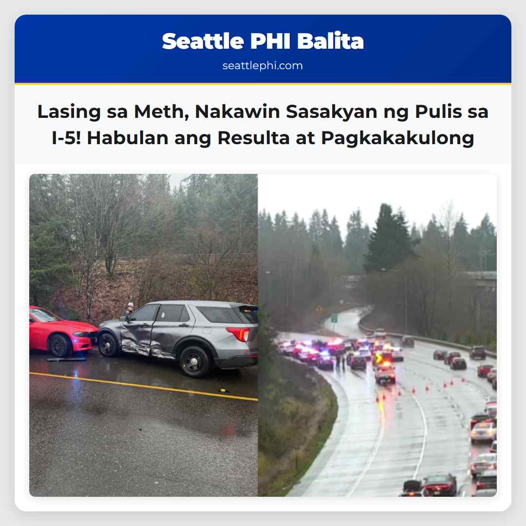 Lasing sa Meth, Nakawin Sasakyan ng Pulis sa I-5!