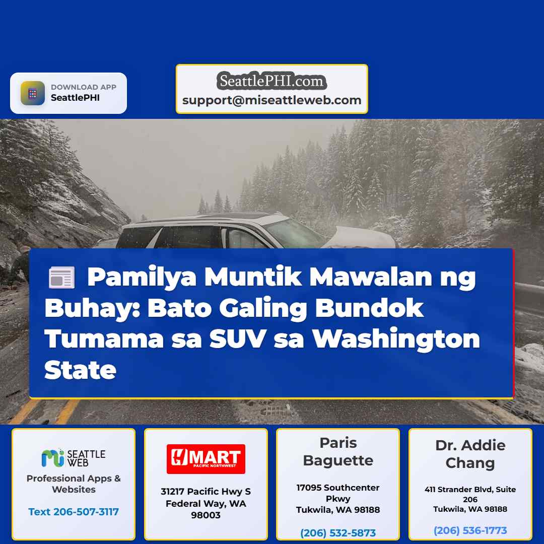 Pamilya sa Washington State Muntik Nang Mawalan ng Buhay Dahil sa Bumagsak na Bato