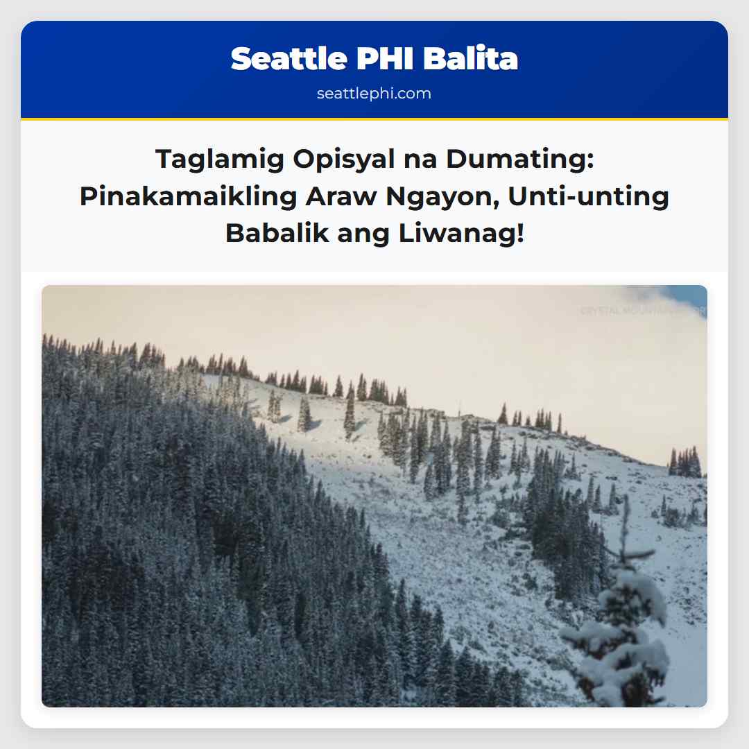 Taglamig Opisyal na Dumating: Pinakamaikling Araw