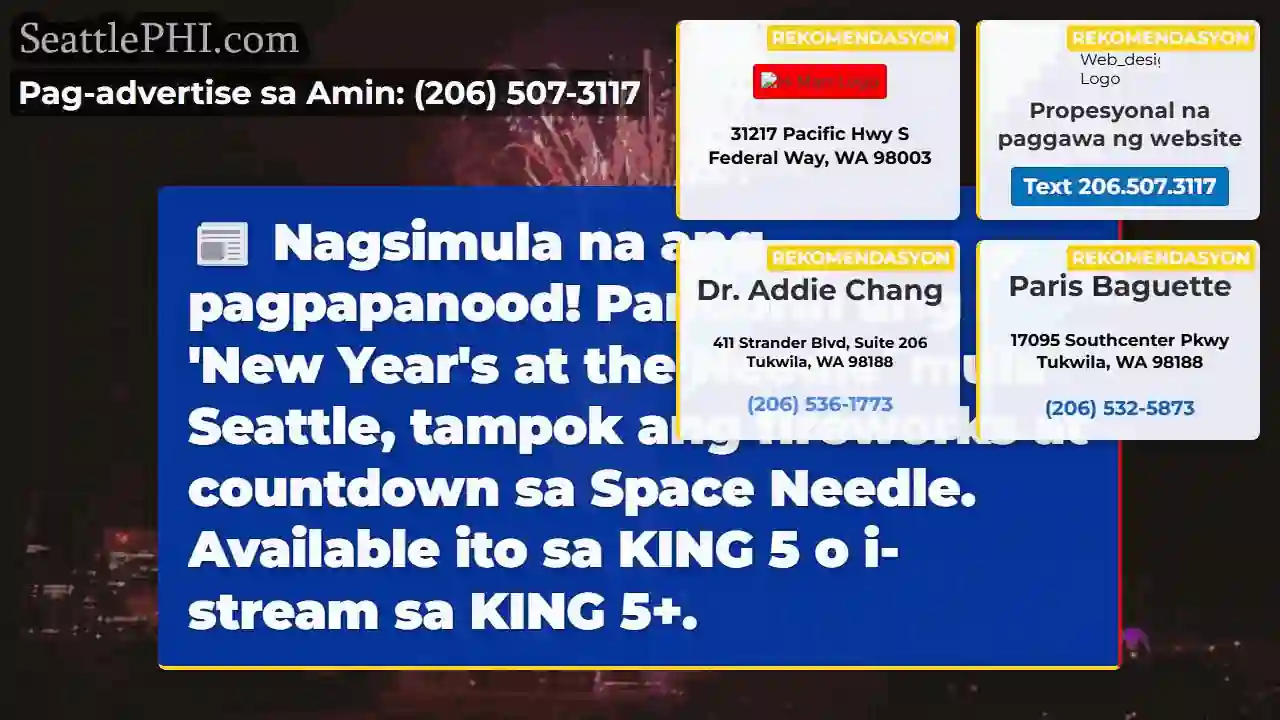 New Year's sa Seattle! Fireworks sa Space Needle!