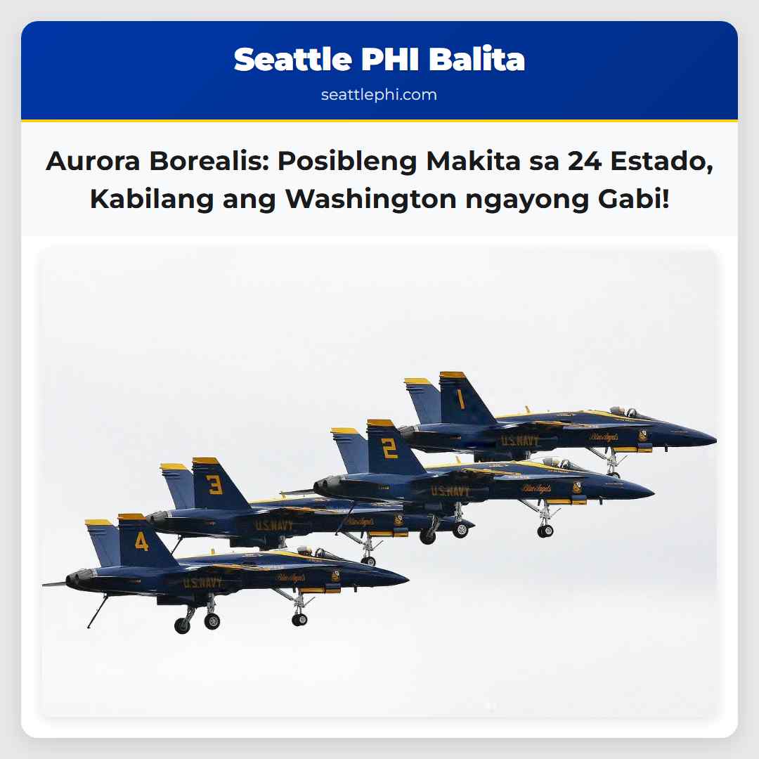 Northern Lights Posibleng Makita sa 24 Estado Kabilang ang Washington ngayong Gabi