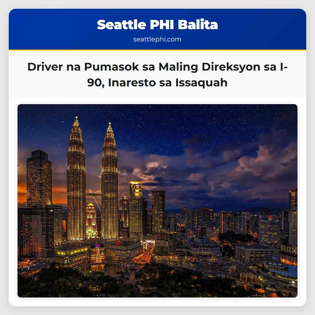 Driver na Pumasok sa Maling Direksyon sa I-90,