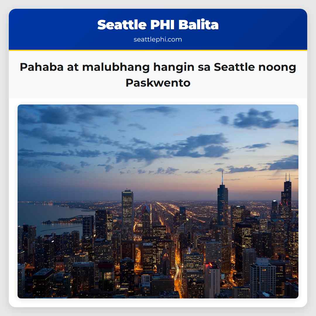 Pahaba at malubhang hangin sa Seattle noong