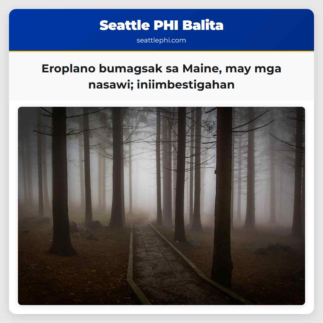 Eroplano bumagsak sa Maine, may mga nasawi;