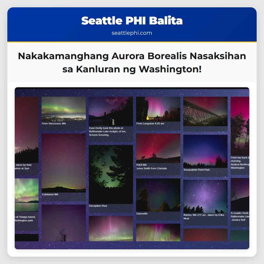 Nakakamanghang Northern Lights Nasaksihan sa Kanluran ng Washington