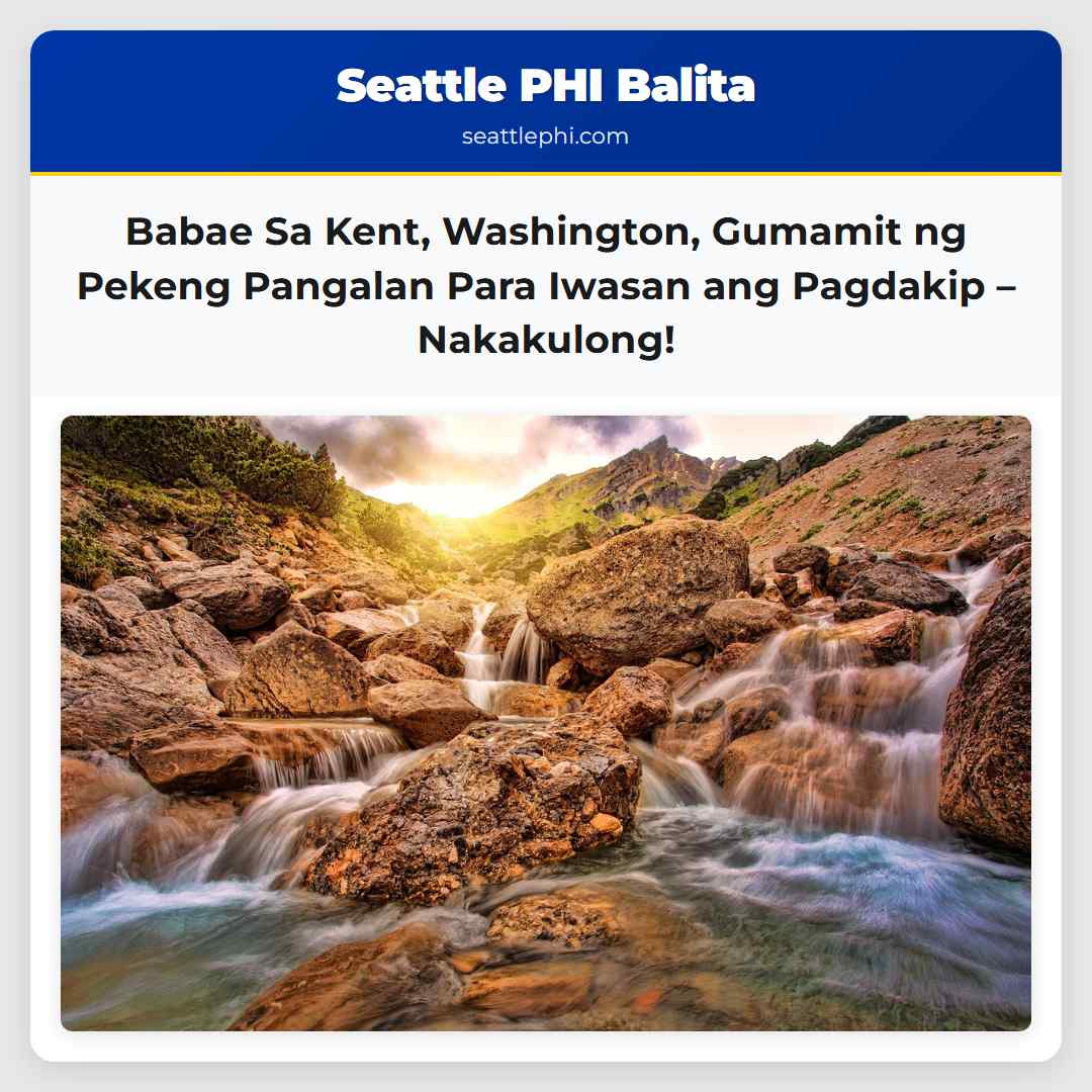 Babae Sa Kent, Washington, Gumamit ng Pekeng