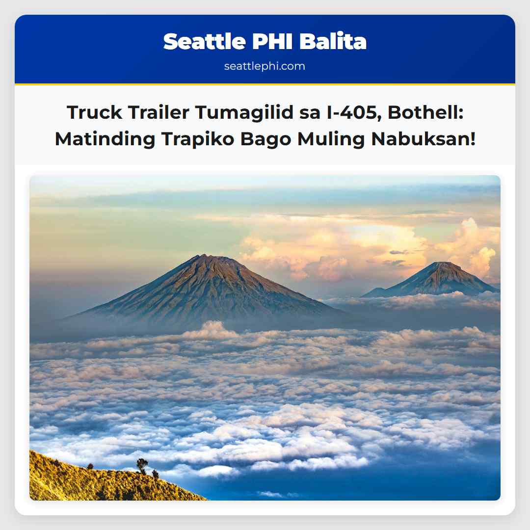 Truck Trailer Tumagilid sa I-405, Bothell: