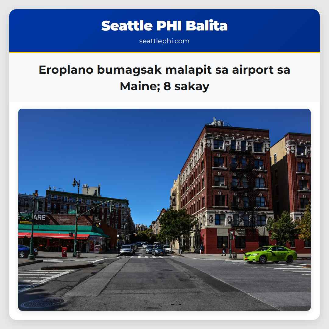 Eroplano bumagsak malapit sa airport sa Maine; 8