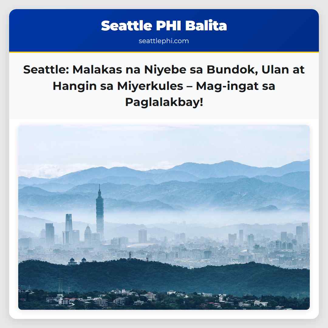 Seattle: Malakas na Niyebe sa Bundok, Ulan at