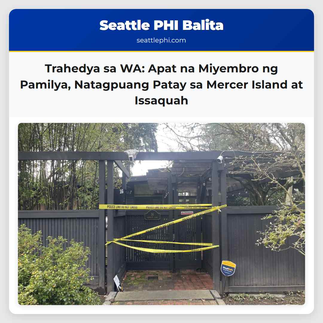 Trahedya sa WA: Apat na Miyembro ng Pamilya,