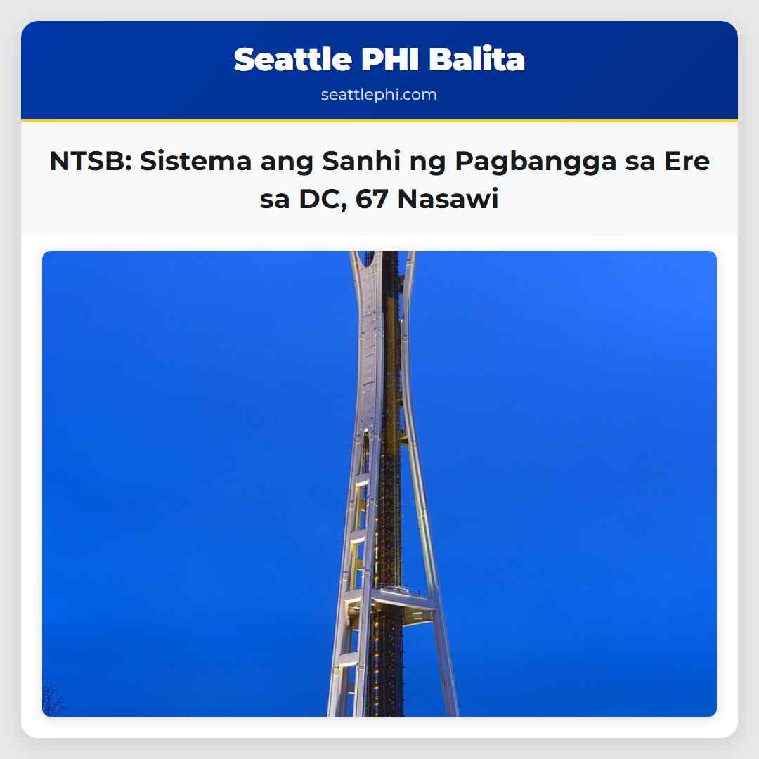 NTSB: Sistema ang Sanhi ng Pagbangga sa Ere sa