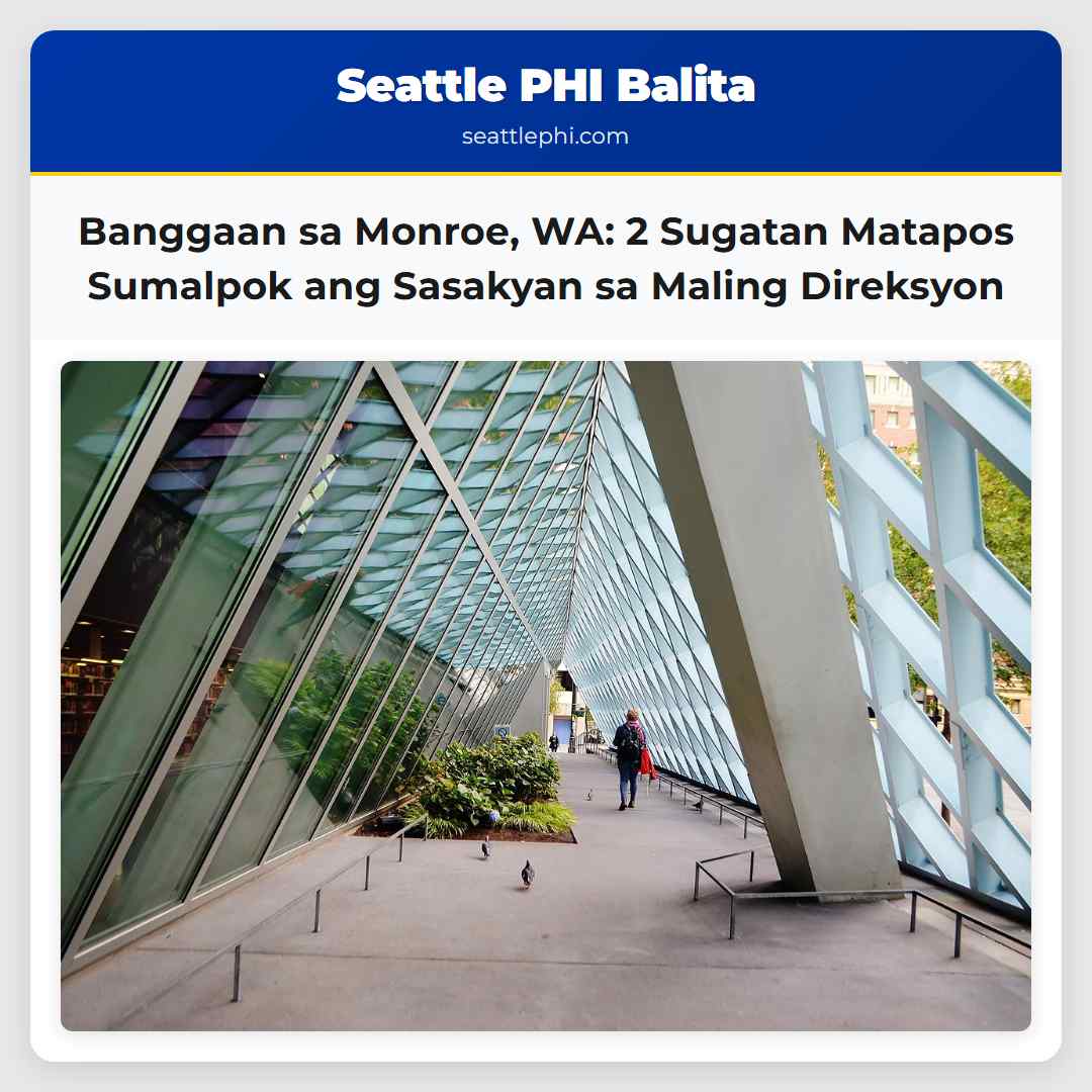 Dalawang Sugatan sa Banggaan Matapos Sumalpok ang Sasakyan sa Maling Direksyon sa Monroe Washington
