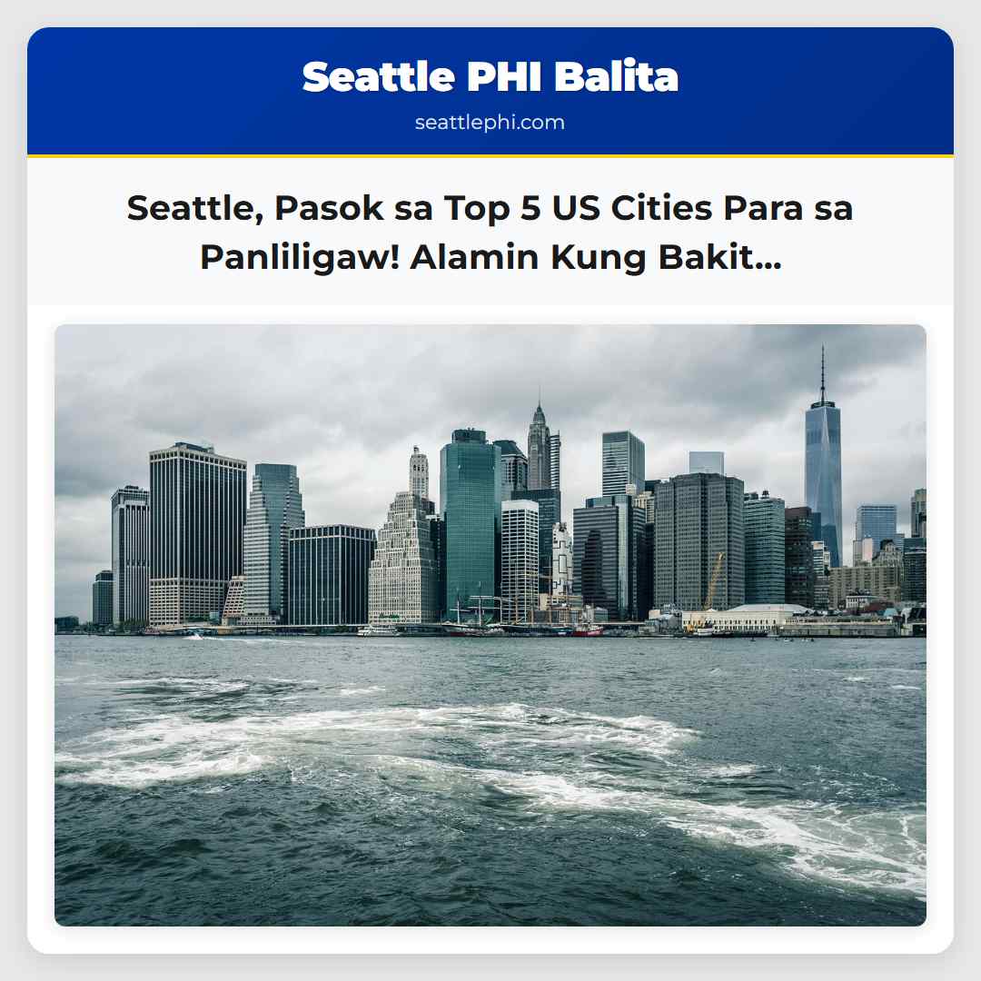 Seattle, Pasok sa Top 5 US Cities Para sa