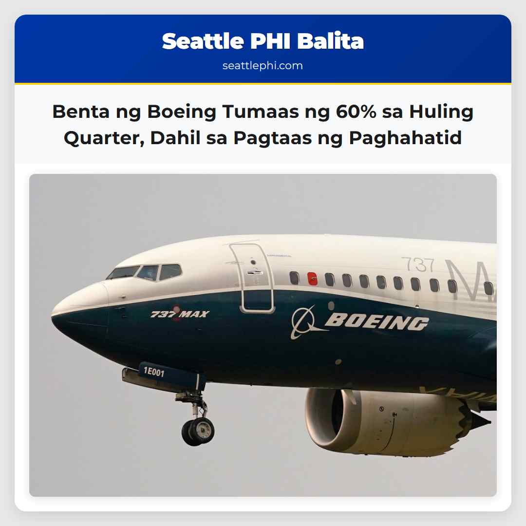 Benta ng Boeing Tumaas ng 60% sa Huling Quarter,