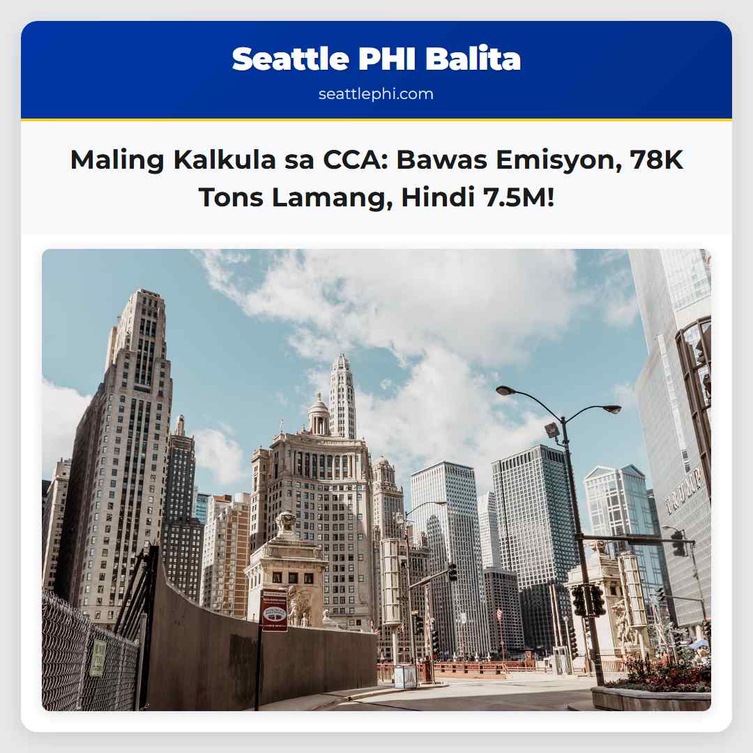 Maling Kalkula sa CCA: Bawas Emisyon, 78K Tons