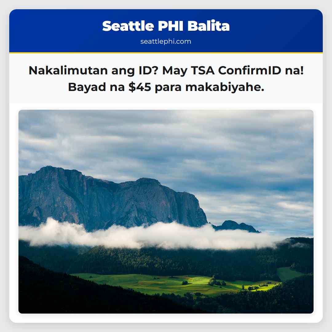 Nakalimutan ang ID? May TSA ConfirmID na! Bayad