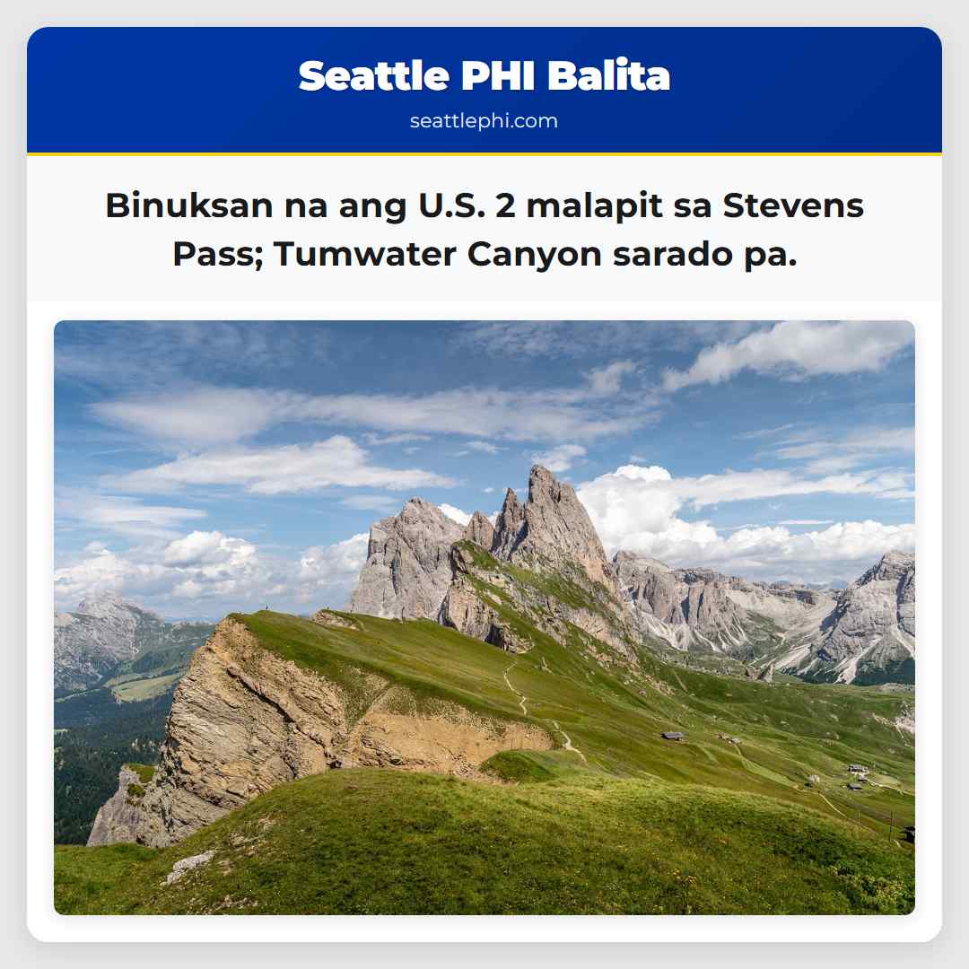 Binuksan na ang U.S. 2 malapit sa Stevens Pass;