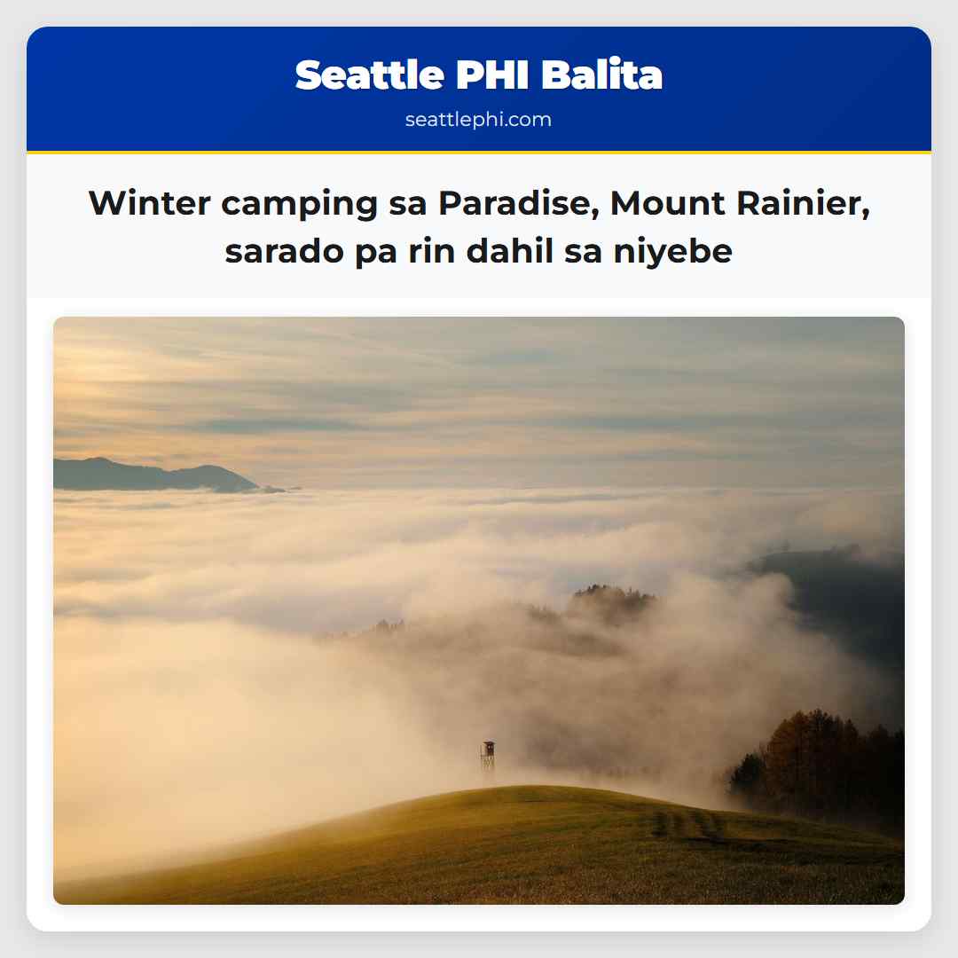 Winter camping sa Paradise, Mount Rainier, sarado